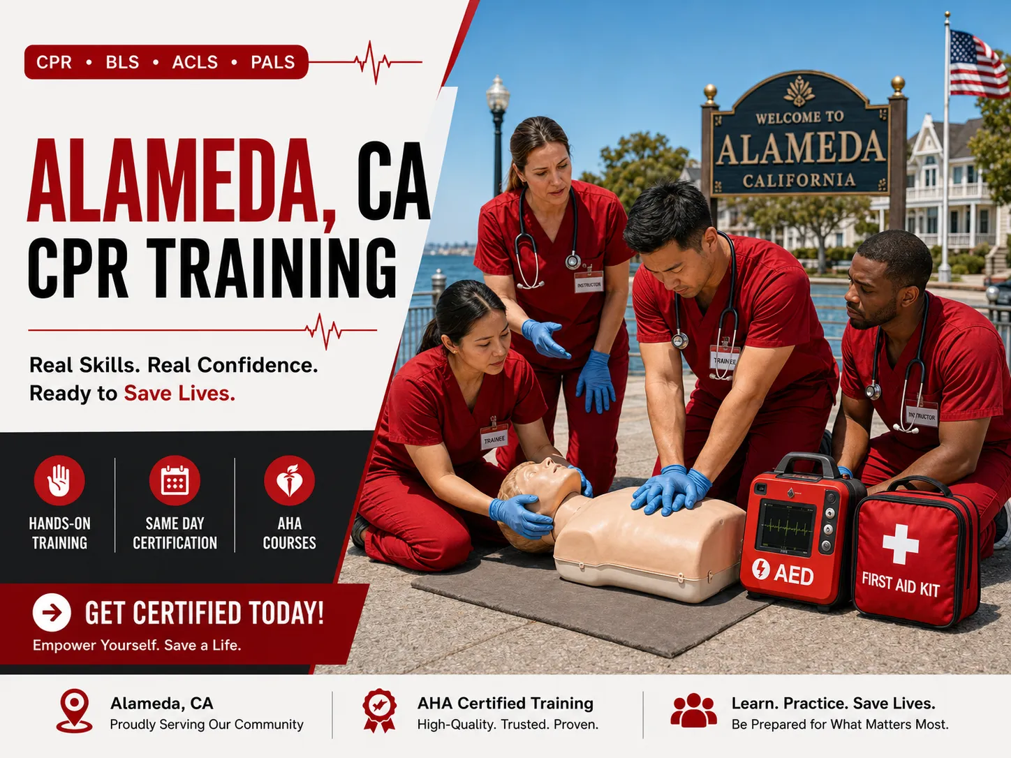 CPR BLS ACLS PALS certification class in Alameda, CA