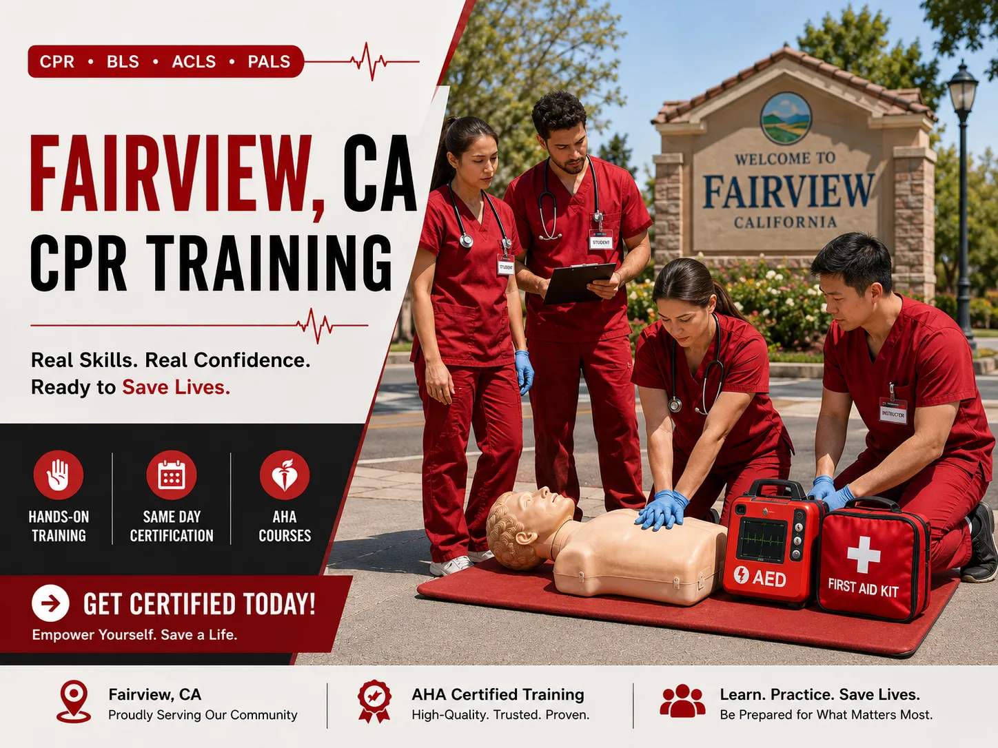 Emergency response CPR and BLS training in Fairview, California