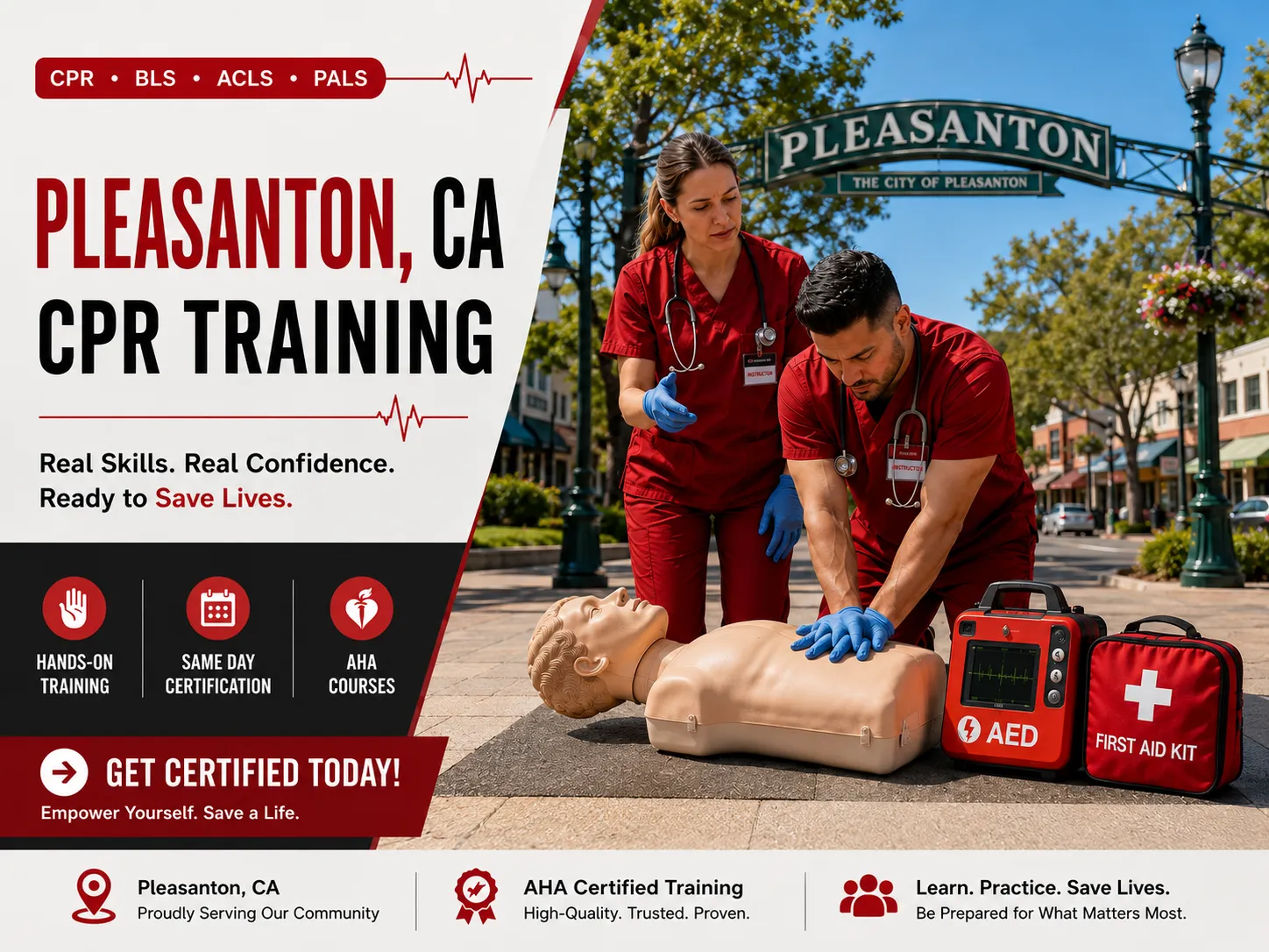 First responder CPR and BLS training course in Pleasanton, California