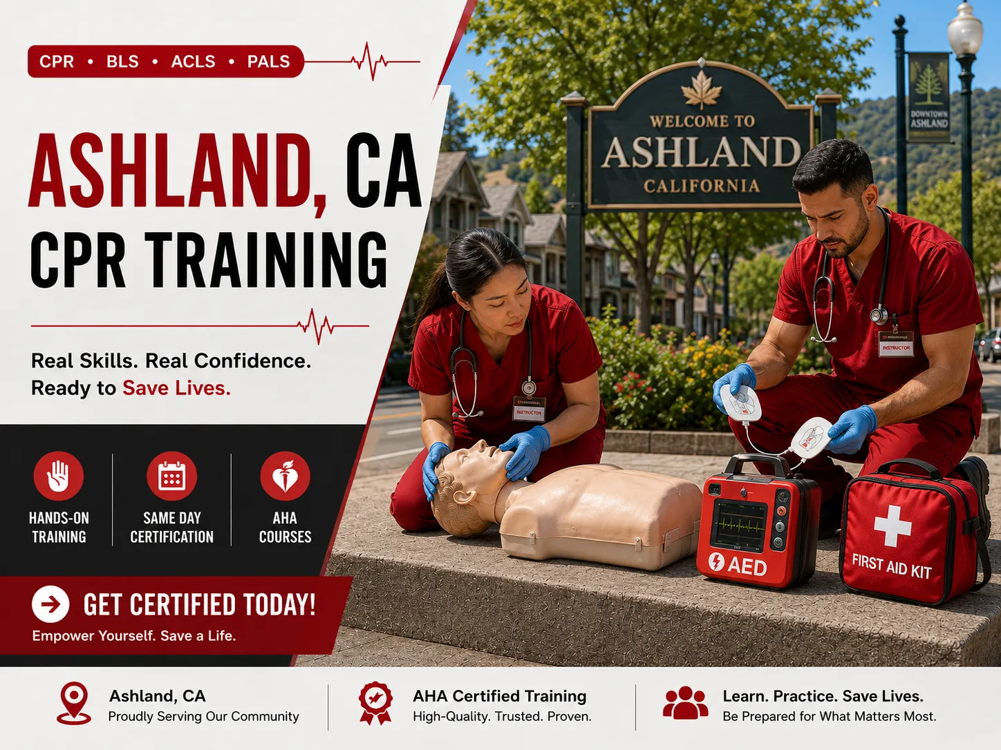 Hands-on PALS and ACLS course for medical staff in Ashland, CA